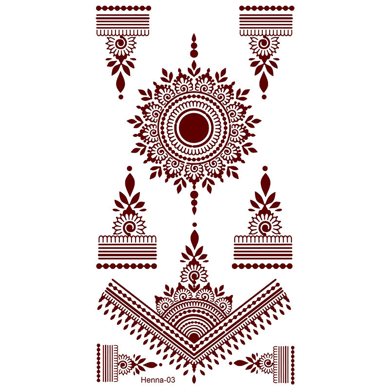 Semi Permanent, Long Lasting Henna Tattoo Set (4 Pieces)