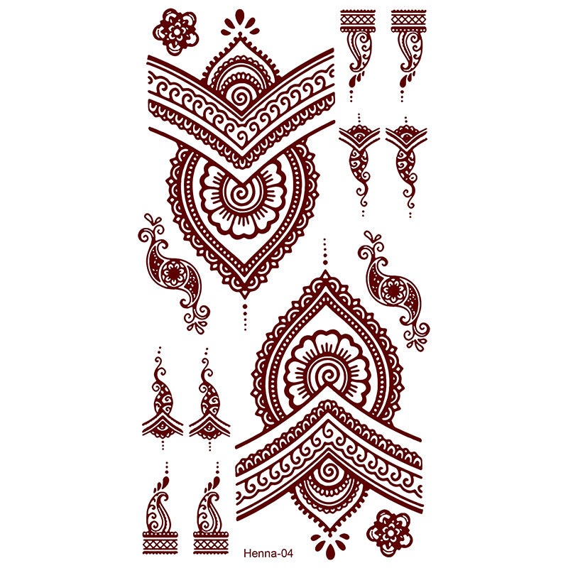 Semi Permanent, Long Lasting Henna Tattoo Set (4 Pieces)