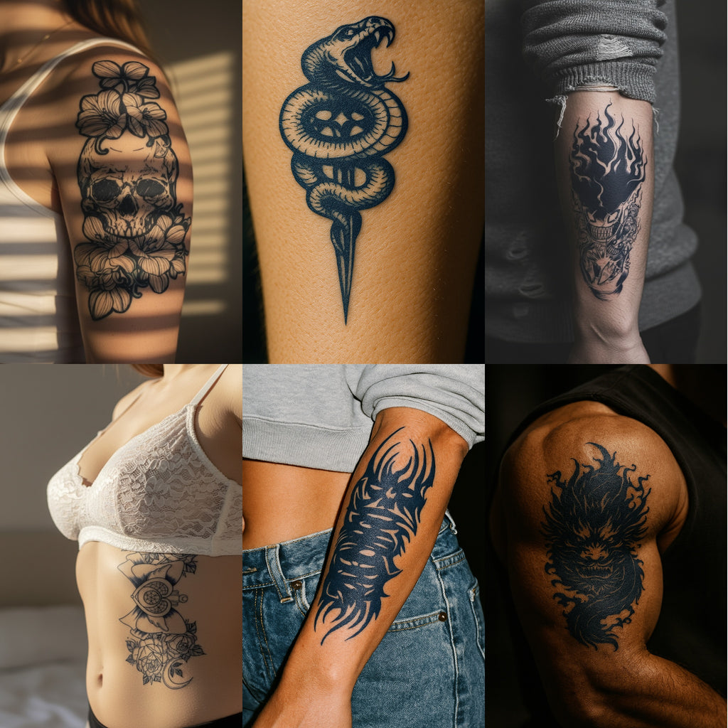 Semi-Permanent, Long Lasting Hyper-Realistic Half Arm Sleeve Herbal Temporary Tattoo