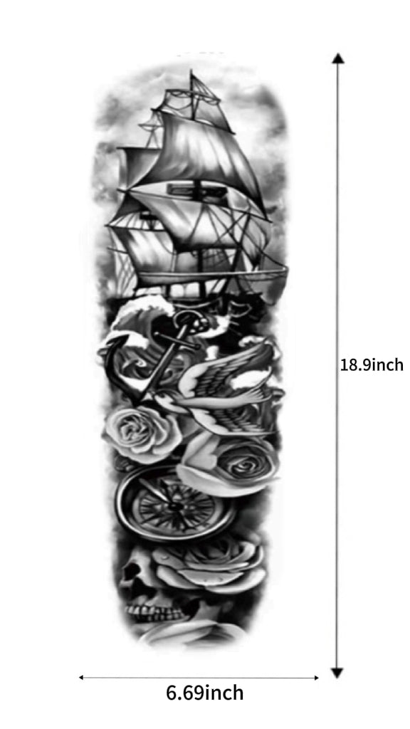 Hyper-Realistic Full Arm Temporary Tattoos, Wolf, Lion, Dragon, Animal