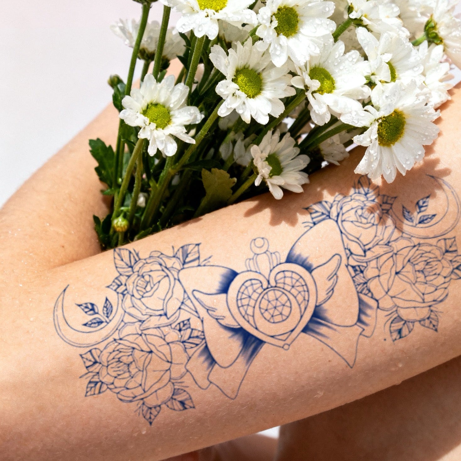 Semi-Permanent, Long Lasting Hyper-Realistic Half Arm Sleeve Herbal Temporary Tattoo