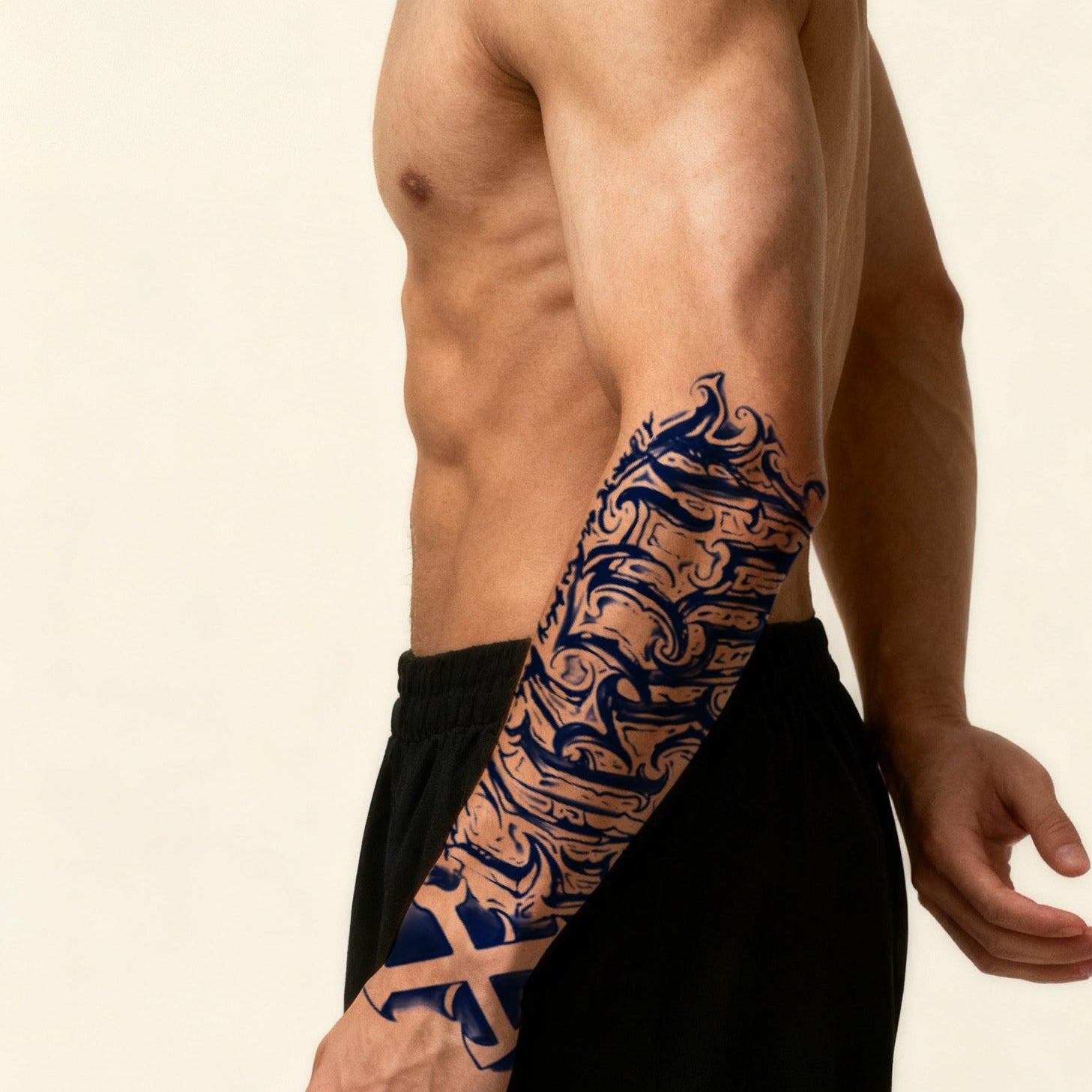 Semi-Permanent, Long Lasting Hyper-Realistic Half Arm Sleeve Herbal Temporary Tattoo