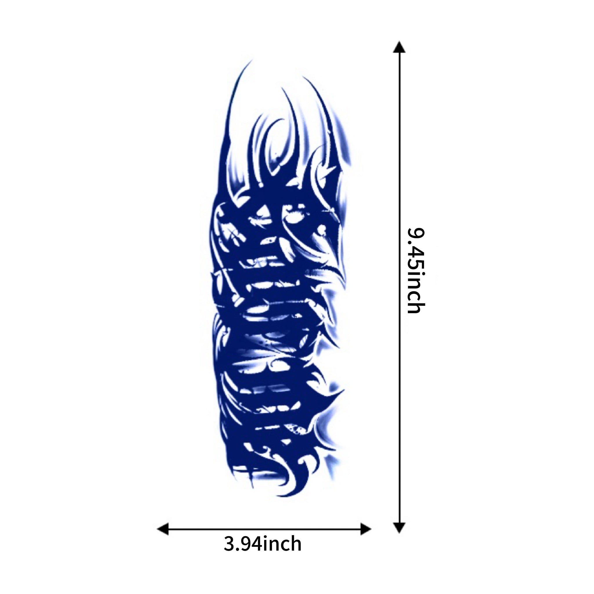 Semi-Permanent, Long Lasting Hyper-Realistic Half Arm Sleeve Herbal Temporary Tattoo
