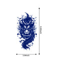 Canvalogy hyper-realistic half arm temporary tattoo sleeve (herbal) - blue dragon tattoo design with size