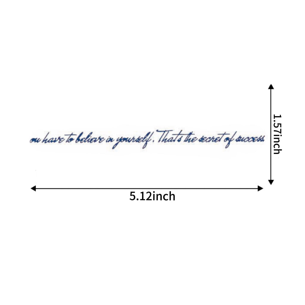 Semi Permanent, Long Lasting "Warrior's Words" Inspirational Script Herbal Tattoo Set (5 Pieces)